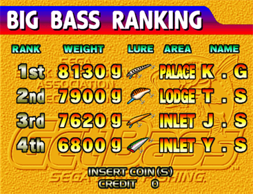 Sega Bass Fishing - Screenshot - High Scores Image