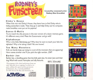 Rodney's Funscreen - Box - Back Image