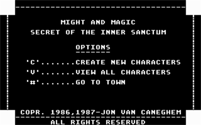 Might and Magic: Book One - Screenshot - Game Select Image