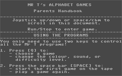 Mr T's Alphabet Games - Screenshot - Game Title Image