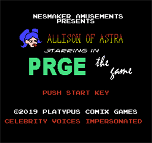 Allison of Astra Starring in PRGE: The Game - Screenshot - Game Title Image