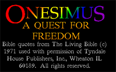 Onesimus: A Quest for Freedom - Screenshot - Game Title Image