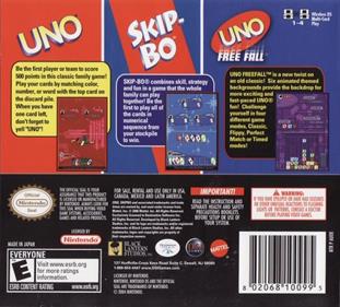 UNO / Skip-Bo / UNO Freefall - Box - Back Image