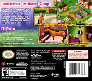 Barbie Horse Adventures: Riding Camp - Box - Back Image