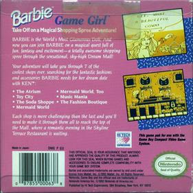 Barbie: Game Girl - Box - Back Image