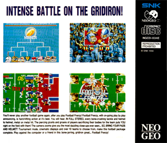 Football Frenzy - Box - Back Image