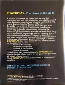 Powerplay: The Game of the Gods	 - Box - Back Image