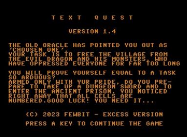 Text Quest - Screenshot - Game Title Image