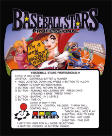 Baseball Stars Professional - Arcade - Controls Information Image