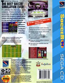 Championship Soccer '94 - Fanart - Box - Back Image