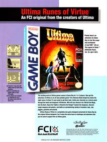 Ultima: Runes of Virtue - Advertisement Flyer - Front Image