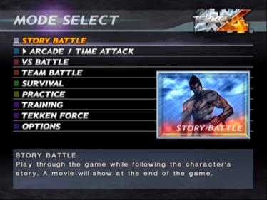 Tekken 4 - Screenshot - Game Select Image