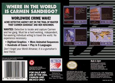 Where in the World Is Carmen Sandiego? - Box - Back Image