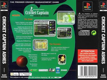 International Cricket Captain 2001: Ashes Edition - Box - Back Image