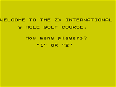 Spectrum Golf - Screenshot - Game Select Image