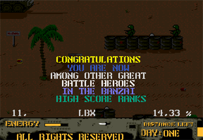 Banzai - Screenshot - Game Over Image