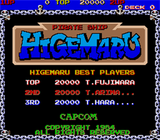 Pirate Ship Higemaru - Screenshot - High Scores Image