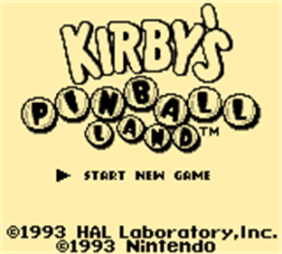 Kirby's Pinball Land - Screenshot - Game Title Image