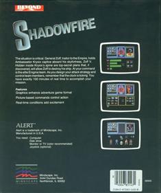 Shadowfire - Box - Back Image
