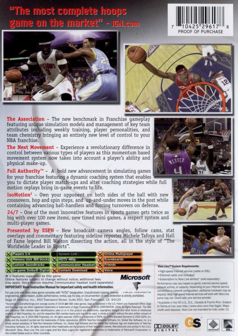 ESPN NBA 2K5 para Playstation 2 (2004)