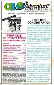 Strip Concentration & Dice - Box - Back Image