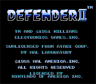 Defender II - Screenshot - Game Title Image