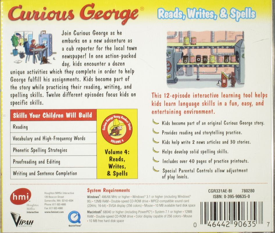 Curious George Reads, Writes, & Spells for Grades 1 & 2 Images ...