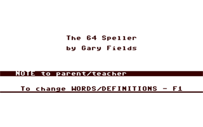 The 64 Speller - Screenshot - Game Title Image