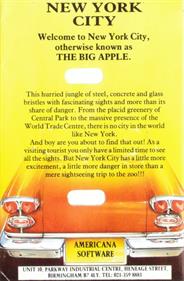 N.Y.C.: The Big Apple - Box - Back Image