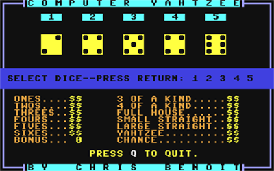 Computer Yahtzee - Screenshot - Gameplay Image