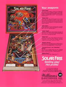 Solar Fire - Advertisement Flyer - Back Image