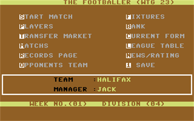The Footballer - Screenshot - Game Select Image