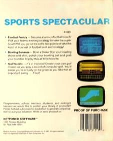 Sports Spectacular - Box - Back Image