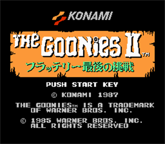 The Goonies II - Screenshot - Game Title Image