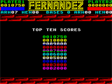 Fernandez Must Die - Screenshot - High Scores Image