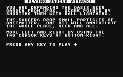 Flying Saucer Attack - Screenshot - Game Title Image