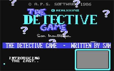 The Detective - Screenshot - Game Title Image