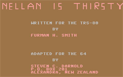 Nellan is Thirsty - Screenshot - Game Title Image