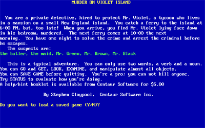 Murder on Violet Island - Screenshot - Game Title Image