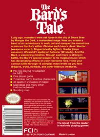The Bard's Tale - Box - Back Image