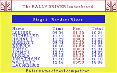Rally Driver - Screenshot - Game Select Image