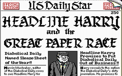 Headline Harry and The Great Paper Race - Screenshot - Game Title Image