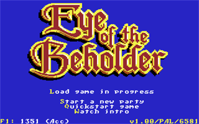 Eye of the Beholder C64 - Screenshot - Game Title Image