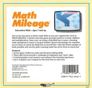 Math Mileage - Box - Back Image
