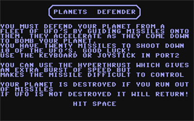 Planets Defender - Screenshot - Game Title Image