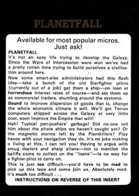 Planetfall (Argus Press Software) - Box - Back Image