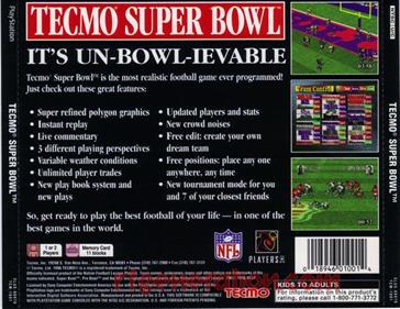 Tecmo Super Bowl - Box - Back Image