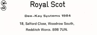 Royal Scot - Box - Back Image
