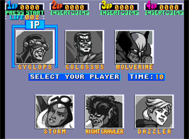 X-Men - Screenshot - Game Select Image
