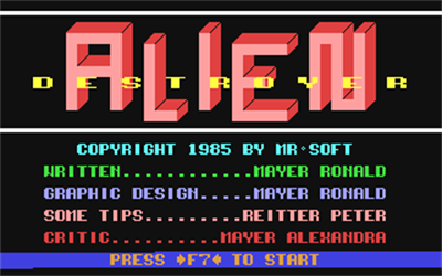 Alien-Destroyer - Screenshot - Game Title Image